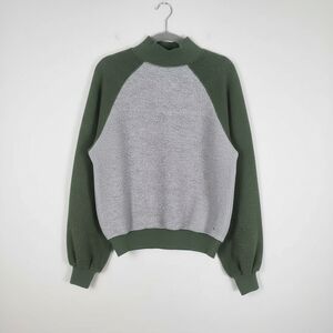 Prana Color Block Pullover Sweater XS Gray Olive Green